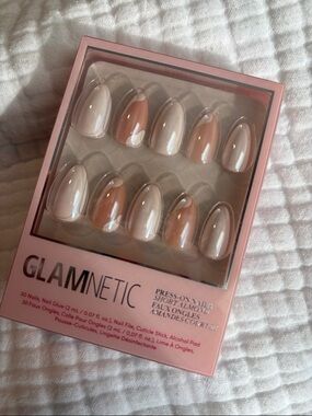 Glamnetic Press-On Almond Nails in Nude & White